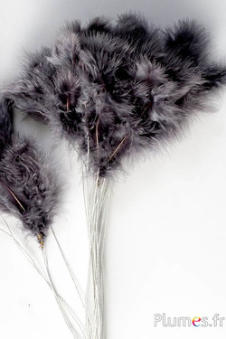 Panicule 3 plumes - hauteur 36 cm - anthracite